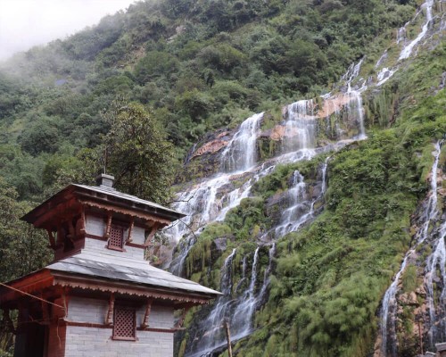 Waterfall Temple In Abc Trail