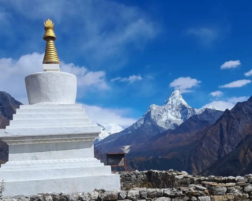 Mt Amadablam With Stupa